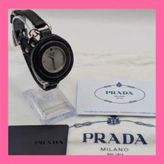 美品 稼働品】 PRADA プラダ 腕時計 スクエア シルバー&ブラック