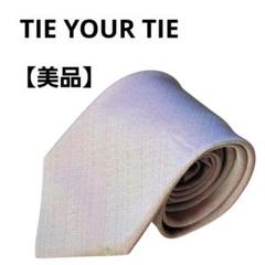 【美品】TIE YOUR TIE ネクタイ ベージュ シルク イタリア製 高級