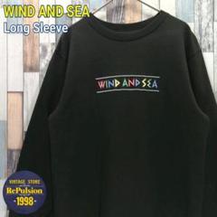 WIND AND SEA　ウィンダンシー　ロンT　カットソー　刺繍ロゴ　デカロゴ
