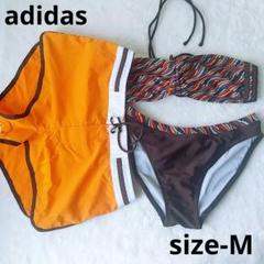 adidas セパレート水着 ビキニ　オレンジブラウン М
