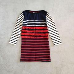 美品PETIT BATEAU　プチバトー　キッズ　　ボーダーT　110ｃｍ