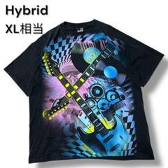 US 輸入古着Hybrid ハイブリッド　ギター レコード Tシャツ XL相当