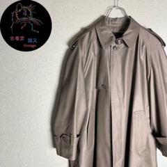 ✮ステンカラーコート　美品　光沢　メタルグレー　日本製　エポレット付　M✮