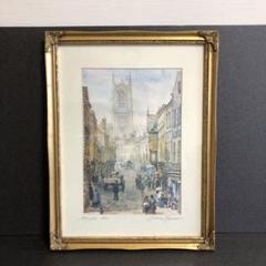 イギリス ダービー ダービシャー 額入り 風景画 イギリス購入 チャーチ イギリス ダービー ダービシャー 額入り 風景画 イギリス購入