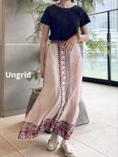 Ungrid◆インドコットンエスニックマーメイドスカート◆レッド系◆FREE
