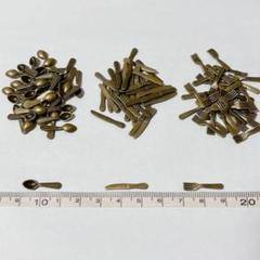 60個 カトラリー スプーン フォーク ナイフ 青銅 ドールハウス ミニチュア