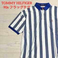 トミー ヒルフィガー TOMMY HILFIGERストライプポロシャツ XL