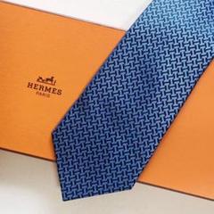 美品 エルメス HERMES ネクタイ シルク H織りタイ ファソネH H柄