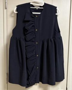 【yori 】ヨリ　ダブルクロスフリルジレ　38 ブラック ダブルクロスフリルジレ | all item| yori