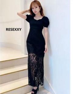 美品☆RESEXXY☆レースドッキングワンピースフリー黒