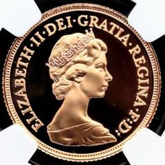最高鑑定 1984年 英国 ヤングエリザベス ソブリン金貨 NGC