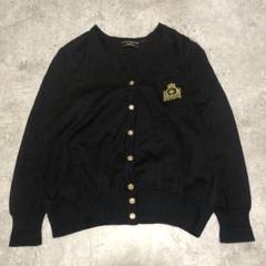 レリアン カーディガン 刺繍 リブ袖 絹 シルク混 黒 M ノームコア モード