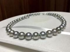 オーロラオーシャンブルーに近い品質！黒蝶真珠ネックレス！