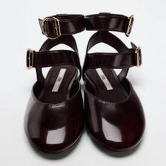 スペイン発送 ZARA ダブルバックルシートバレリーナ 数量限定 ZARAダブルバックルスリングバックバレリーナシューズ - メルカリ