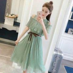 ワンピース結婚式シフォンワンピースレディース大きめ9P