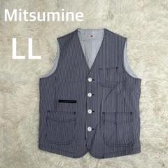 Mitsumine ミツミネ　ストライプ　スーツベスト　ジャケット　ブルー