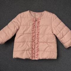 ピンク フリル付き ジャケット 中綿コート　アウター　90