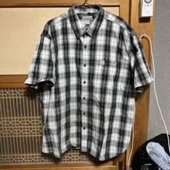 美品 Carhartt カーコート 半袖シャツ チェックシャツ 黒 白 xxl