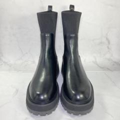 【美品】LE TALON アンクルリブトラックソールショートブーツ L