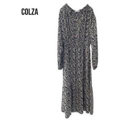 COLZA 長袖花柄総柄ロングワンピース　カットソーきれいめ上品　デート