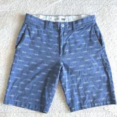OLD NABY ショートパンツ　ハーフパンツ　ブルー　リネン混　32