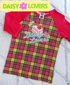 ❤DaisyLovers❤日本製❤Tシャツ❥150❥七分袖❥チェック❥赤❥長T