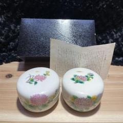 九谷 青香 【m259 合器 合子 蓋付 紫陽花 菊 九谷焼 九谷陶泉
