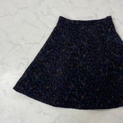 美品 JUSGLITTY 日本製 切替 ジャガード 裏地 ひざ丈 スカート 0