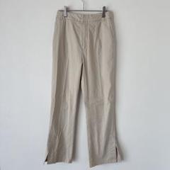 ローリーズファーム スリットパンツ コットンリネン ウエストゴムファスナーフック