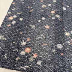 夏着物 小紋 青海波に草花模様 化繊 AK-7222 - メルカリ
