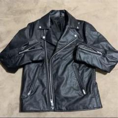 【美品】ユニクロ　羊革　レザージャケット　ライダース　シワ加工　ブラック　XL 稀少ユニクロ羊革レザージャケットライダースシワ加工ブラックXL