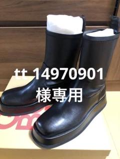 【新品・37サイズ】レインブーツGIA BORGHINIブラック/グリーン 新品・37サイズ】レインブーツGIA BORGHINIブラック/グリーン
