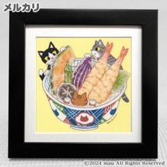 tw様予約 絵画「三匹の猫〜まるごとメロンケーキ／天丼でかくれんぼ」「オセロ猫」 tw様予約 絵画「三匹の猫〜まるごとメロンケーキ／天丼で
