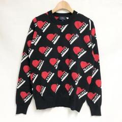 【12月スーパーSALE 15%OFF】 ○☆新品未使用 PEARLY GATES ハート柄 ニットセーター 0 レディースウェア
