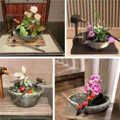 新しい季節庭太郎様専用 信楽焼 水盤 花瓶 花入れ 白釉掛け 直径36cm ...