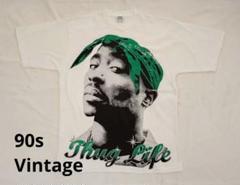 90s ヴィンテージ　2pac Thug Life Tシャツ　ウェッサイ