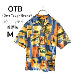 【レア・美品】OTB 総柄アロハシャツ メッシュ素材 Mサイズ　香港製