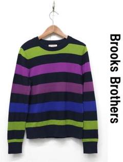 Z104/Brooks Brothers 長袖ニットカットソー ボーダー S 紺