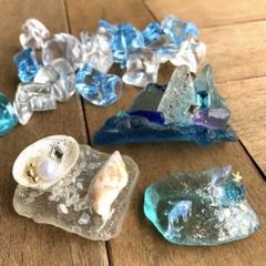 海の宝石箱　3点セット　夏を感じるインテリア　置物