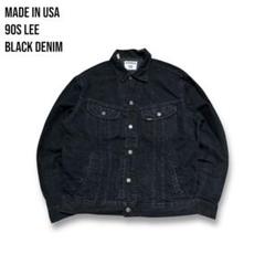90s usa Lee 220リー 後染めブラックデニム Gジャン ハーレー刺繍 90s usa Lee 220リー 後染めブラックデニム Gジャン ハーレー