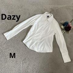 Dazy シーイン　レディース　長袖ブラウス　白　ポリエステル　M