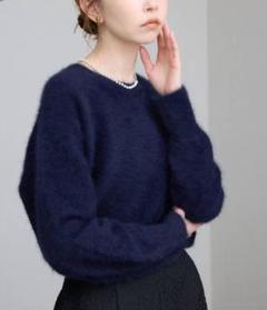 スローブイエナ　フォックスカシミヤプルオーバー　ネイビー 追加》フォックスカシミヤプルオーバー（ニット／セーター