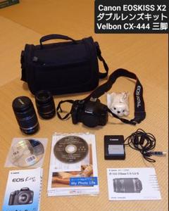 Canon EOS KISS X2 ダブルレンズ velbon CX-444三脚 Canon EOS KISS X2 ダブルレンズ velbon CX-444三脚 - メルカリ