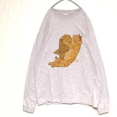 ユニークTシャツ たい焼きだっこ 茶トラ 猫 ロンT ねこ×たい焼き
