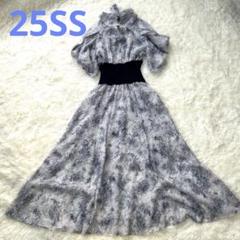 【極美品】25SS SNIDEL フリンジウエストリブワンピース　ブルー