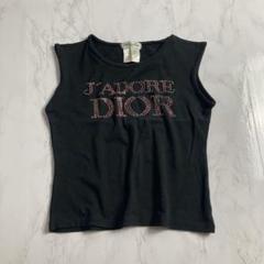 Christian Dior ディオール タンクトップ ロゴ ネイビー 40 Dior Navy Logo Cropped Tank Top – Treasures of NYC
