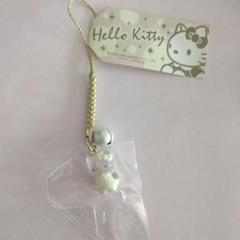 キティ クリスタル 白ドレス ゴールド 根付け