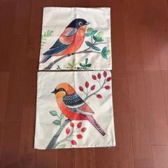 鳥のイラスト クッションカバー 新品未使用