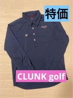 CLUNK ゴルフ ネイビー 長袖ポロシャツ ポケット付き