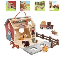 知育玩具♩動物木製おもちゃ 型はめ 形合わせ 子ども　モンテソッリー形状認識